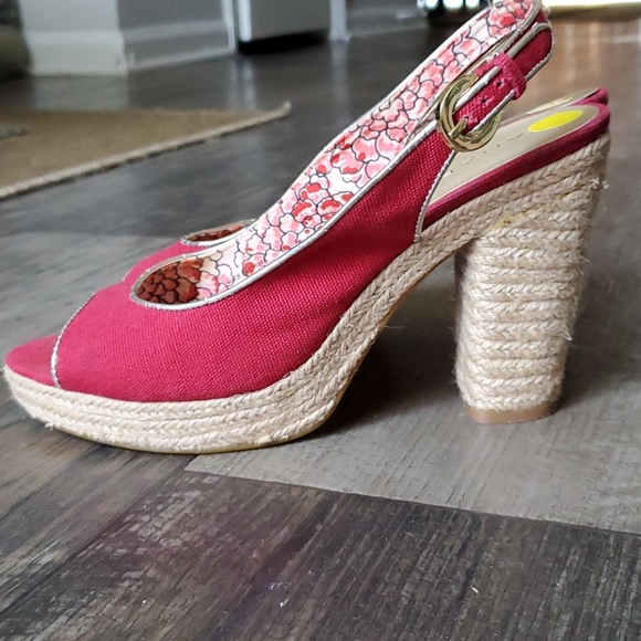 Tahari Barb Peep-Toe Canvas Heeled Espadrilles - Picture 3 of 9